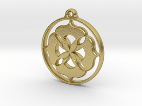 Lotus Pendant II in Natural Brass