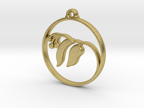 Floral Pendant in Natural Brass