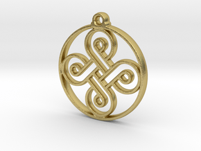 Four Leaf Clover Pendant in Natural Brass