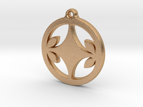 Diamond Leaf Pendant in Natural Bronze