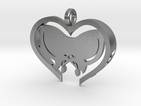 Custom Butterfly Heart in Natural Silver