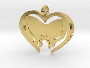 Custom Butterfly Heart in Polished Brass