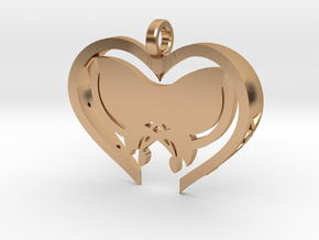 Custom Butterfly Heart in Polished Bronze