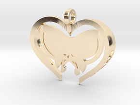 Custom Butterfly Heart in 14k Gold Plated Brass