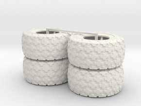 (4) 35.5-32 BUTTON TREAD TIRES ONLY in White Natural Versatile Plastic