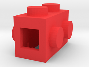 Custom LEGO-inspired brick 2x1 in Red Processed Versatile Plastic