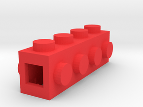 Custom LEGO-inspired brick 4x1 in Red Processed Versatile Plastic