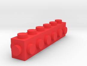Custom LEGO-inspired brick 6x1 in Red Processed Versatile Plastic