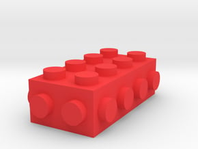 Custom LEGO-Inspired brick 4x2 in Red Processed Versatile Plastic