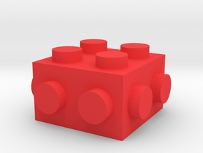 Custom LEGO-inspired brick 2x2 in Red Processed Versatile Plastic