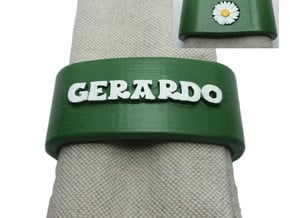 GERARDO napkin ring with daisy in White Natural Versatile Plastic
