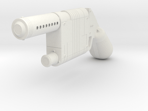 1:6 Miniature Blaster Pistol in White Natural Versatile Plastic
