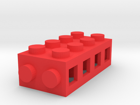 Custom LEGO-Inspired brick 4x2 in Red Processed Versatile Plastic
