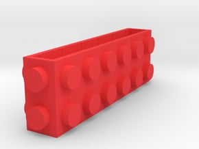 Custom LEGO-inspired brick 6x1x2 in Red Processed Versatile Plastic