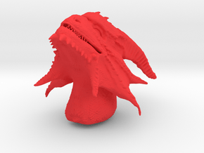 Dragon Head in Red Processed Versatile Plastic: Medium