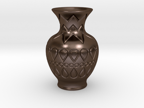 Vase_09 in Polished Bronze Steel