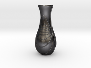 Vase-10 in Polished and Bronzed Black Steel