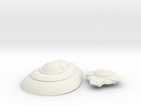 Federation 2 upper hull parts 1 1000 scale in White Natural Versatile Plastic