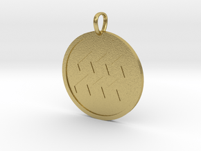 Aquaris Medallion in Natural Brass