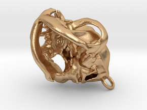 Pug Dog Skull Pendant  in Natural Bronze