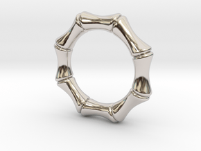 bamboo 5mm Ring in Rhodium Plated Brass