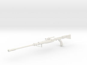 1:12 Miniature Tusken Sniper Rifle in White Natural Versatile Plastic: 1:12