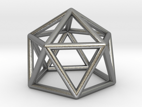 0749 J11 Gyroelongated Pentagonal Pyramid #1 in Natural Silver