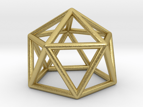 0749 J11 Gyroelongated Pentagonal Pyramid #1 in Natural Brass