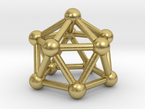 0751 J11 Gyroelongated Pentagonal Pyramid #3 in Natural Brass