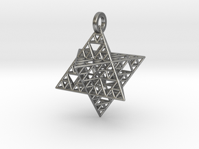 Sierpinski Merkaba Pendant in Natural Silver