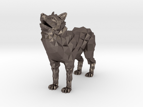 Timber wolf in Polished Bronzed-Silver Steel