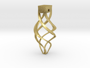 Smooth Spiral Pendant in Natural Brass