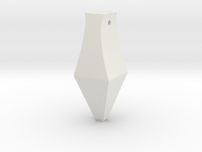 Smooth Rectangular Pendant in White Natural Versatile Plastic