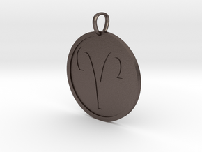Aries Medallion in Polished Bronzed-Silver Steel