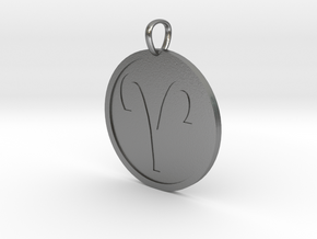 Aries Medallion in Natural Silver