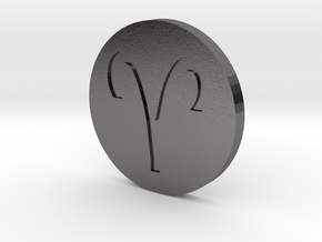 Aries Coin in Polished Nickel Steel
