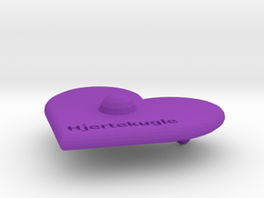 Hjertekugle vedhæng in Purple Processed Versatile Plastic