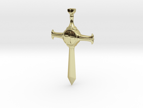 RaveStone Pendant  in 18k Gold Plated Brass: Small