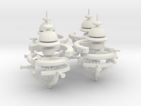 5 Small Defense Space Station 4x in White Natural Versatile Plastic