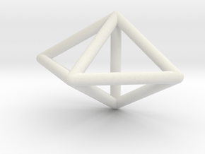 0752 J12 Triangular Bipyramid E (a=1cm) #1 in White Natural Versatile Plastic