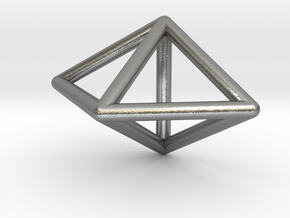 0752 J12 Triangular Bipyramid E (a=1cm) #1 in Natural Silver