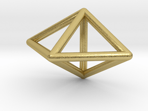 0752 J12 Triangular Bipyramid E (a=1cm) #1 in Natural Brass