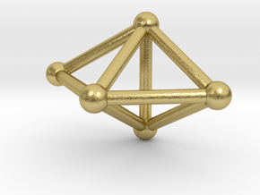 0753 J12 Triangular Bipyramid V&E (a=1cm) #2 in Natural Brass