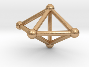 0753 J12 Triangular Bipyramid V&E (a=1cm) #2 in Natural Bronze