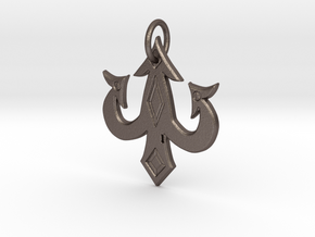 luck charm keychain in Polished Bronzed-Silver Steel: Medium