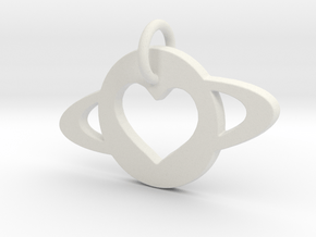 TCR i love you planets Pendant in White Natural Versatile Plastic: Small