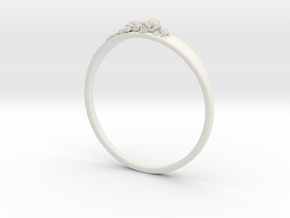 Succulent Ring in White Natural Versatile Plastic