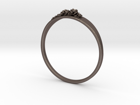 Succulent Ring in Polished Bronzed-Silver Steel