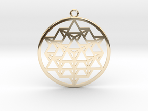 64 Tetrahedron Matrix in 14k Gold Plated Brass