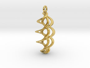 Pendant Twin Helix in Polished Brass